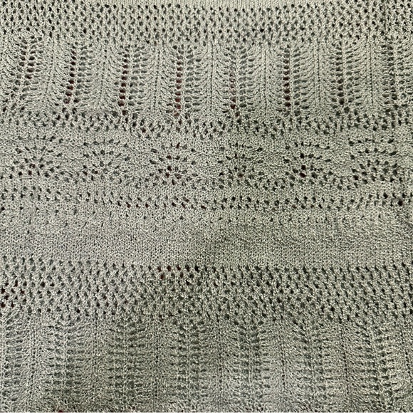 🆕 Sage Scalloped Hem Open Knit Crochet Sweater - Picture 3 of 14